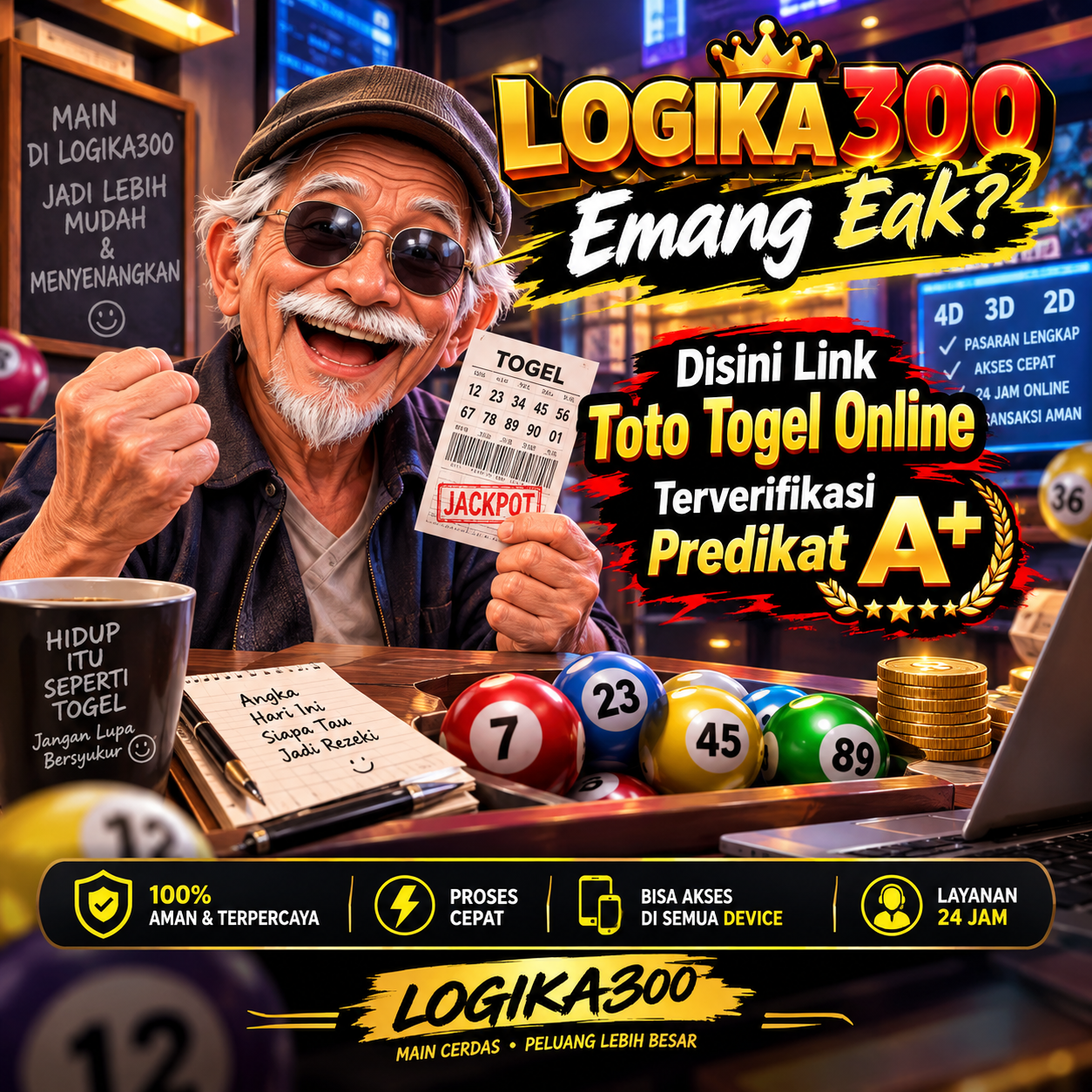 LOGIKA 300 > Emang Eak? Disini Link Toto Togel Online Terverifikasi Predikat A+